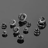 Vista 7 de M6 x 1.0mm tuercas de bloqueo hexagonales de brida dentada 100Pcs 304 de acero inoxidable 18-8, rosca completa, accionamiento hexagonal, acabado