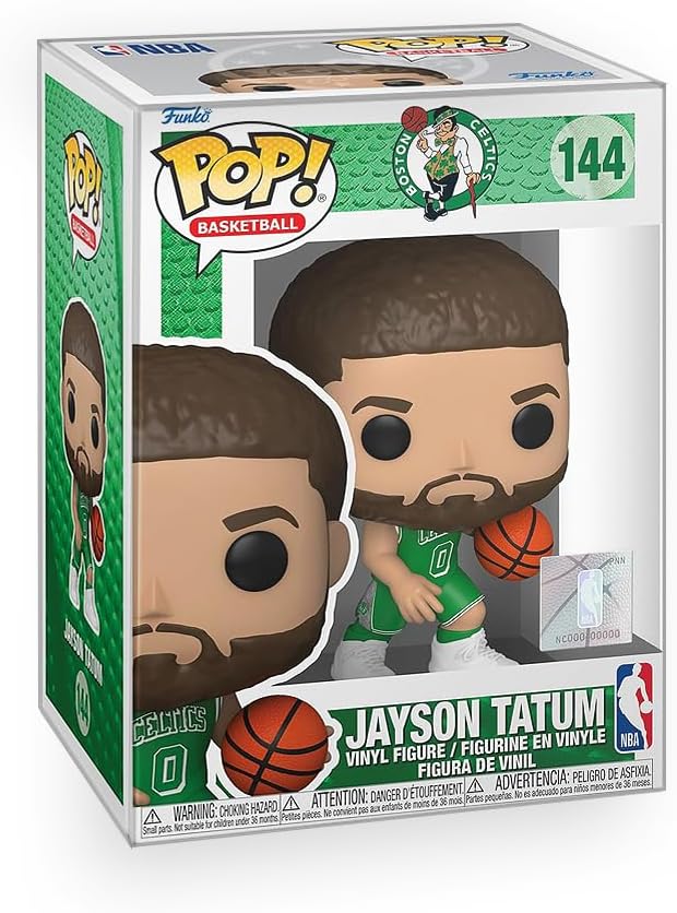 Sports: Jayson Tatum Dribbling Boston Celtics NBA Basketball Vinyl Figure Bundle with Compatible Funko Pop Box Protector