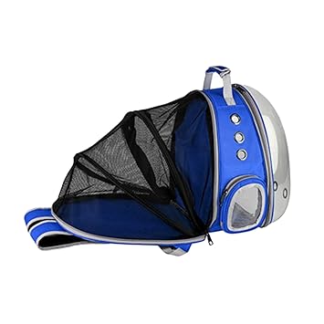 Aswadh Expandable Cat Carrier Clear Bubble Backpack for Sightseeing Outdoor Blue