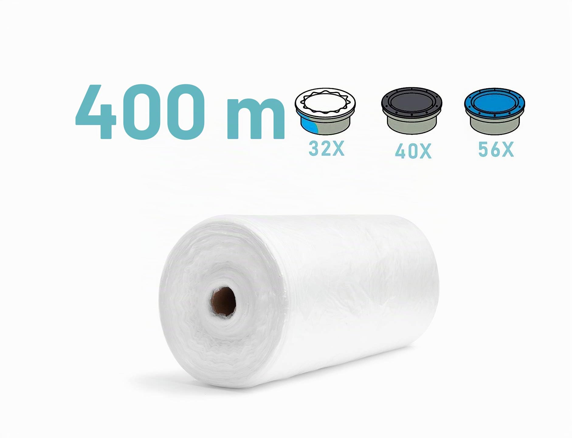 Recarga (400m) Compatible con los cartuchos Tommee Tippee Sangenic y Otros Cartuchos De Papelera Para Pañales | Equivalente a 32 Recargas Sangenicas - Tubo De Recambio No Incluido