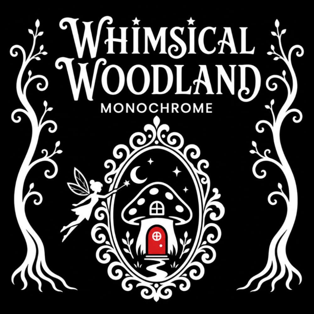 Whimsical Woodland Monochrome Coloring Book: A Fairy and Fantasy One-Color Coloring Book for Adults & Teens with Enchanted Forest Scenes, Mushroom ... and Relaxing Designs (One-Color Wonders)