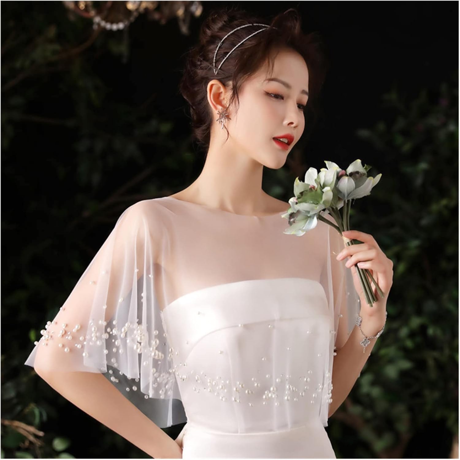 送料無料】 ウェディング ケープ 結婚式 ショール ボレロ 花柄