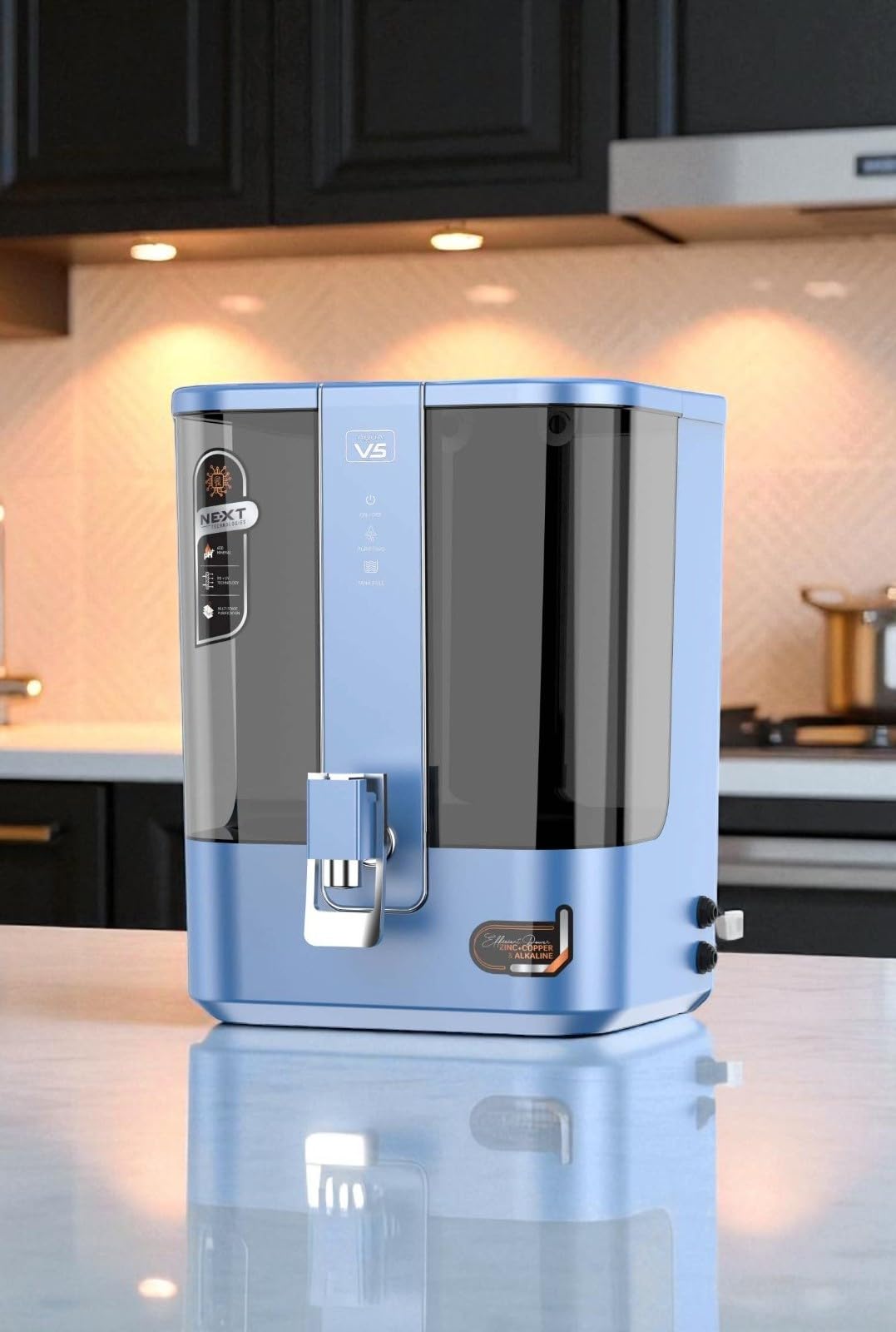 Aqua V5 RO Water Purifier 10L | Alkaline + Copper + Zinc | Active