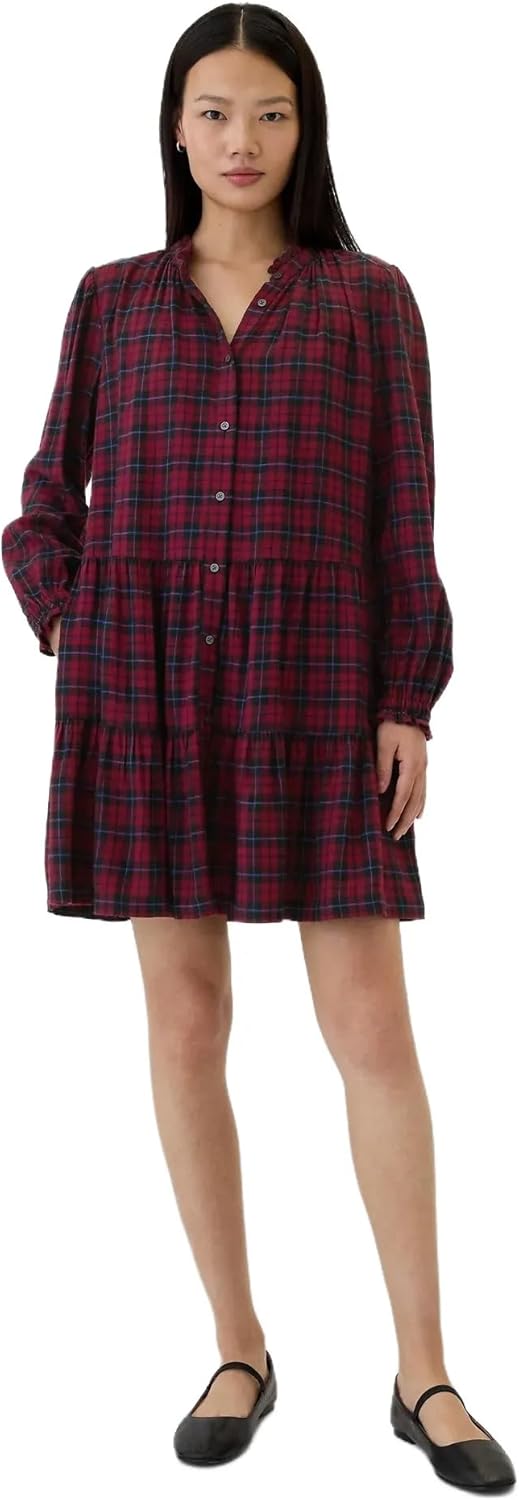 GAP Women's Long Sleeve Flannel Dress
