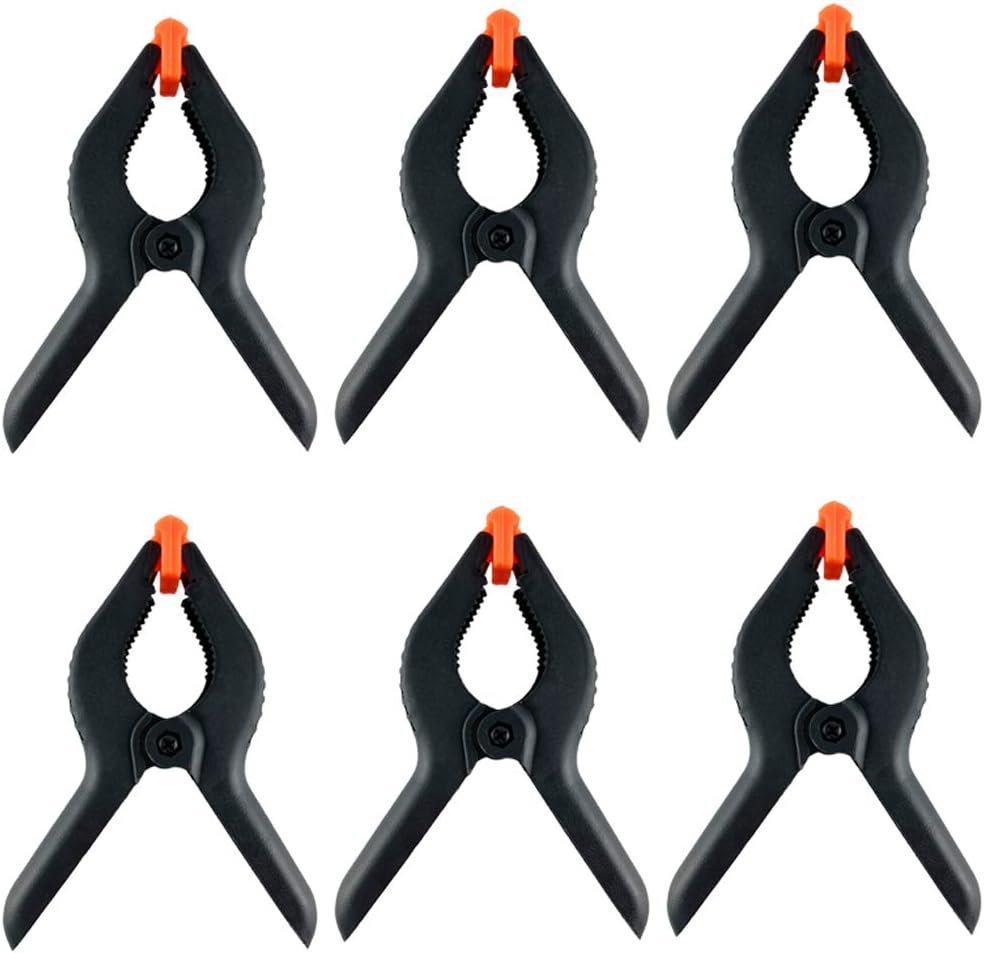 WAENLIR 6-Piece 6inch Nylon Spring Clamp Set Plastics Clips for backdrop, Wood Working, Photography, Craft, Art DIY