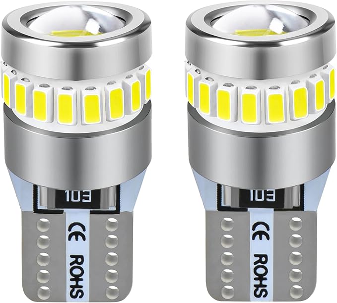 LTONXEN 2 Pcs T10 (W5W) LED 6000K Blanc 12V Voiture Ampoules 194 168 pour Lampe Remplacement de Position, Plaque, Dôme Côté et Stationnement - 2 ans Garantie.