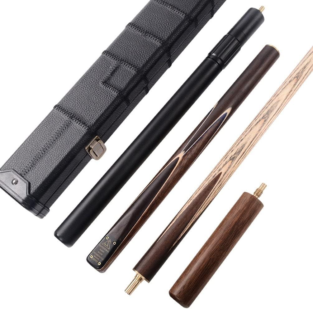 CUESOUL Classic Handmade 57 Inches 18oz Rosewood 3/4 Jointed Snooker Billiard Pool Cue, Rosewood Butts and Aluminum Telescope Extension with Leathertte Protective Case, 9.5mm Tip Snooker Cue Set