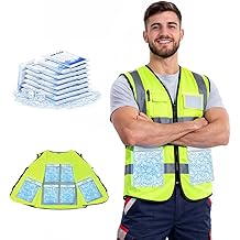 Ice Cooling Vest with 20 Gel Ice packs - Cooling Safety Vest for Men &amp; Women Motorcycle, MS, Outdoor Activities