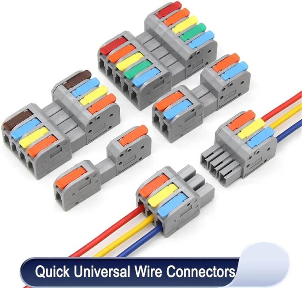 Mini Quick Wire Connectors Push-In Butt Conductor Compact Electrical Wiring Connector Universal Terminal Block