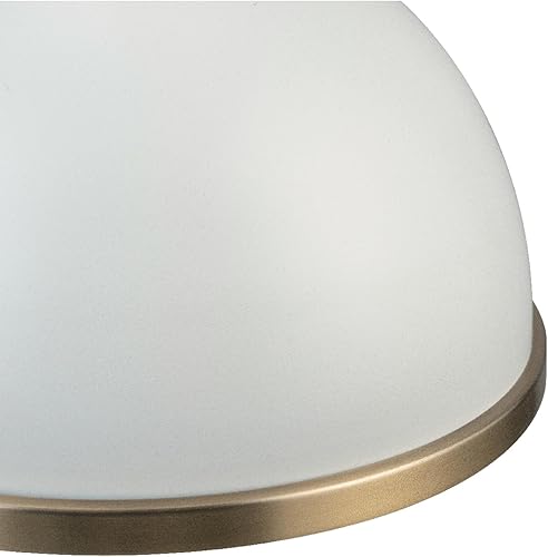 Miniatura 7 de Globe Electric 60824 Colgante de 1 luz, blanco mate, detalles de latón mate, isla de cocina, cafetería, decorativo, lámpara colgante de techo,