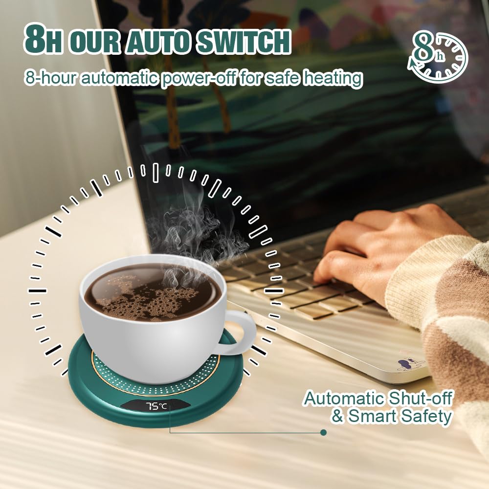Mizikuu Calentador de Tazas de Café Eléctrico con 3 Ajustes de Temperatura y Desconexión Automática