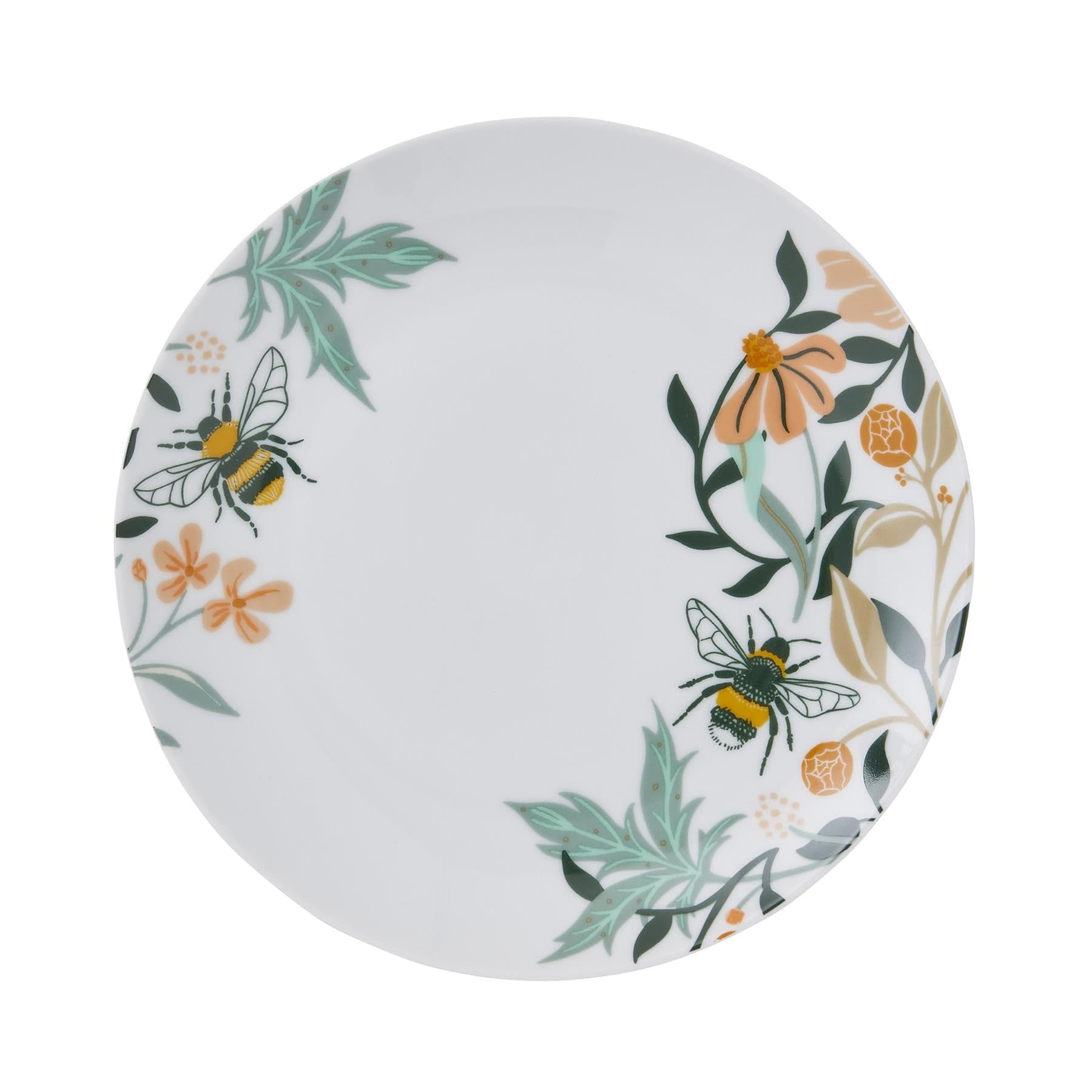 Ulster Weavers - Bumble Bee Side Plate - 1x Piece - Microwave & Dishwasher Safe - Porcelain Small Dinner Plate with Bee - Gifts - Kitchen Accessories - Ideal as Salad Plates/Dessert Plate/Saucer