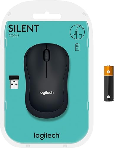 Miniatura 7 de Logitech M220 - Ratón inalámbrico silencioso, 2.4 GHz con receptor USB, seguimiento óptico de 1000 DPI, batería de 18 meses, ambidiestro, compatible