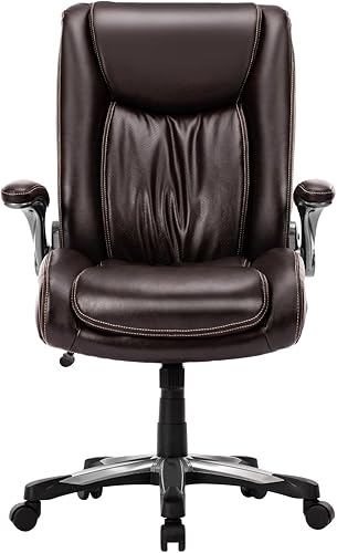 Miniatura 3 de COLAMY Silla de oficina grande y alta de 400 libras, silla de escritorio ejecutiva de respaldo alto, brazos abatibles, asiento ancho y grueso para
