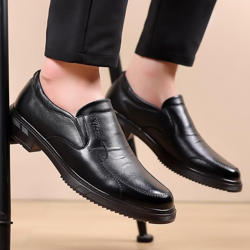 Men's Casual Slip On Loafers Breathable Shoes Soft Men Lightweight Driving Toe Uniform Dress and Work Shoe Slip Resistant(9.5)4