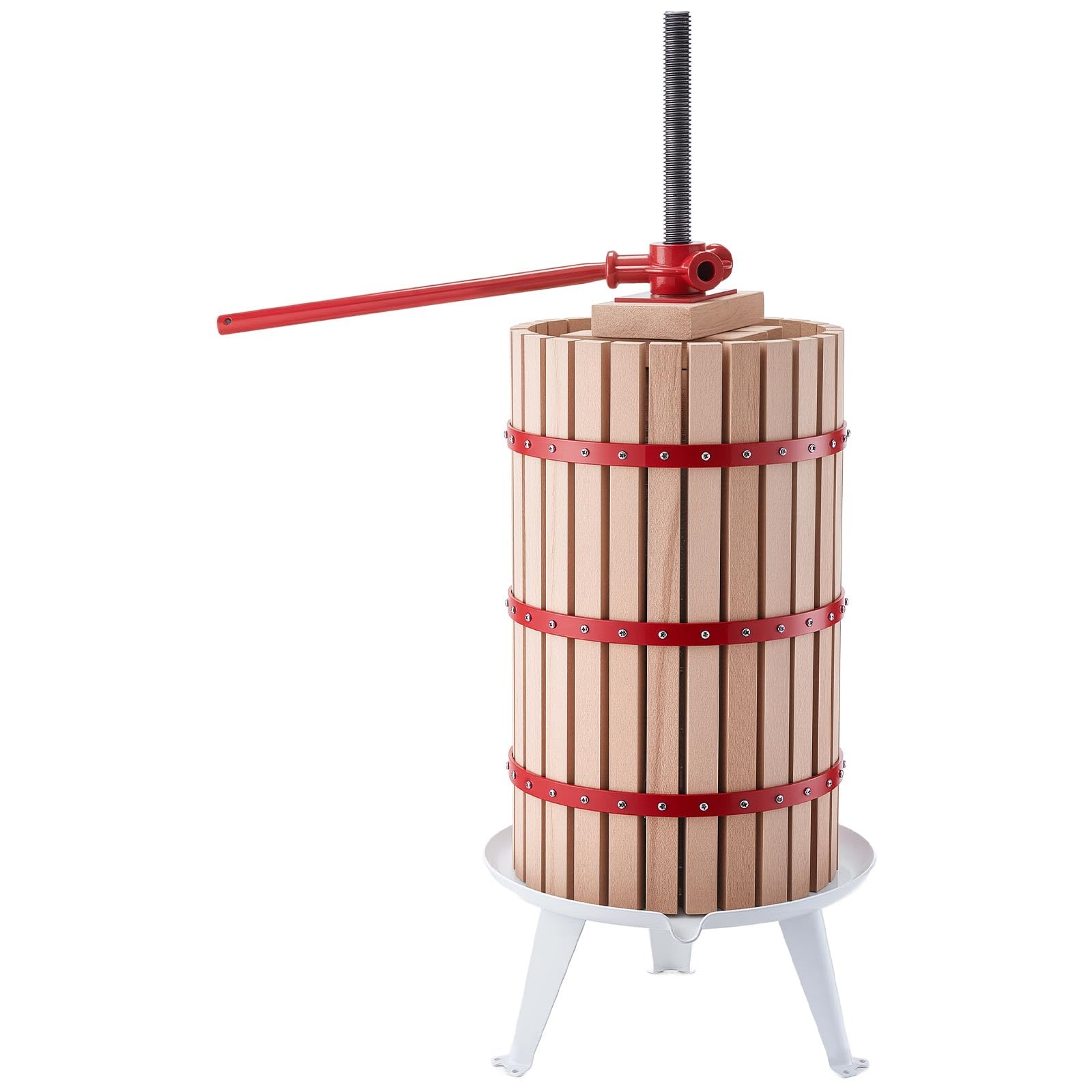 VEVOR Pressa Manuale Premitutto per Vino, Torchietto Manuale in Legno 30 Litri per Succhi Frutta Mele Uva Arance Verdure, Cestello in Legno Massello di Faggio, Pressa con 2 Sacchetti di Filtro