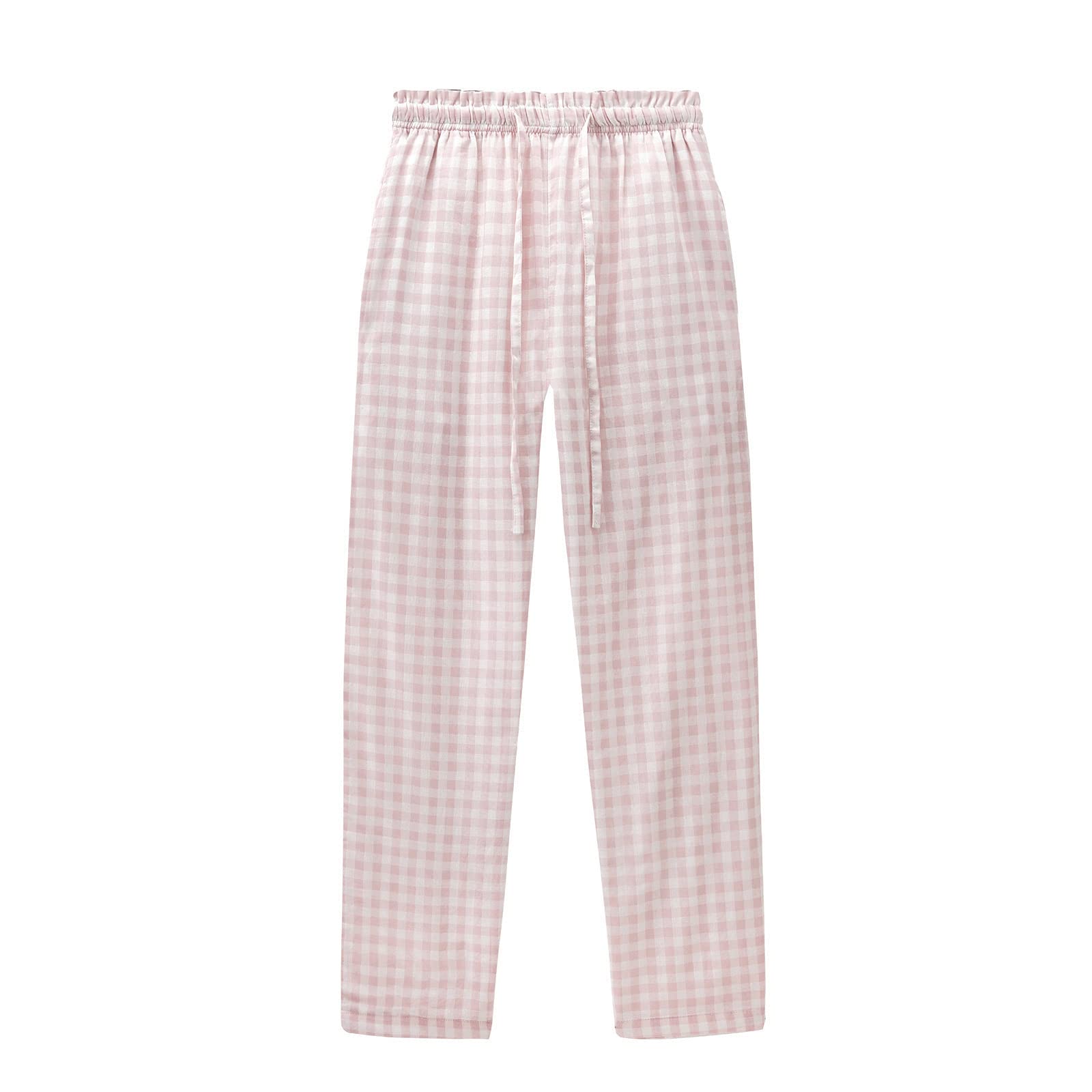 HomyComy Pantaloni Pigiama Donna Quadri Pantaloni del Pigiama da Notte in Cotone Comodi con Tasche