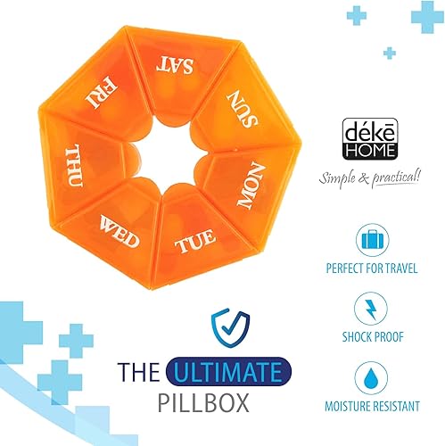 Miniatura 15 de Pastillero portátil de 7 caras, planificador de medicamentos, estuche pequeño (contenedor semanal de siete días) para medicamentos, cajas de soporte