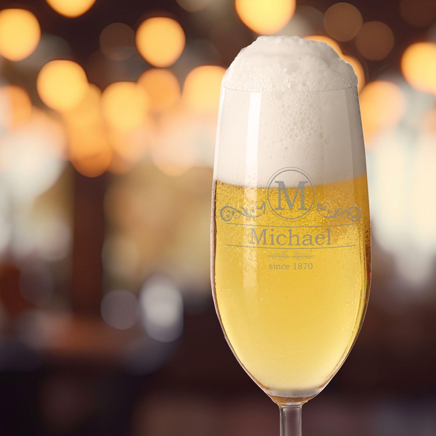Bicchiere da Birra, Weizen Personalizzato con Nome Stile Medievale per