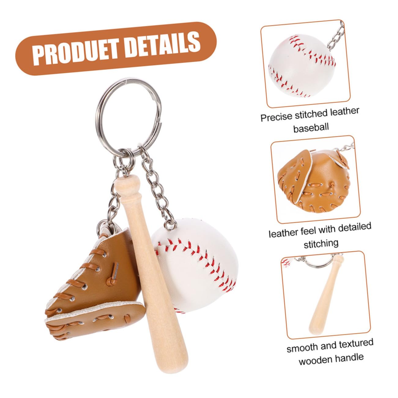 BESPORTBLE Portachiavi Da Baseball Fascino Del Softball Bomboniere Di Softball Accessori Portachiavi Da Softball Supporto Chiave Mini Portachiavi Sportivo Di Legno Cachi