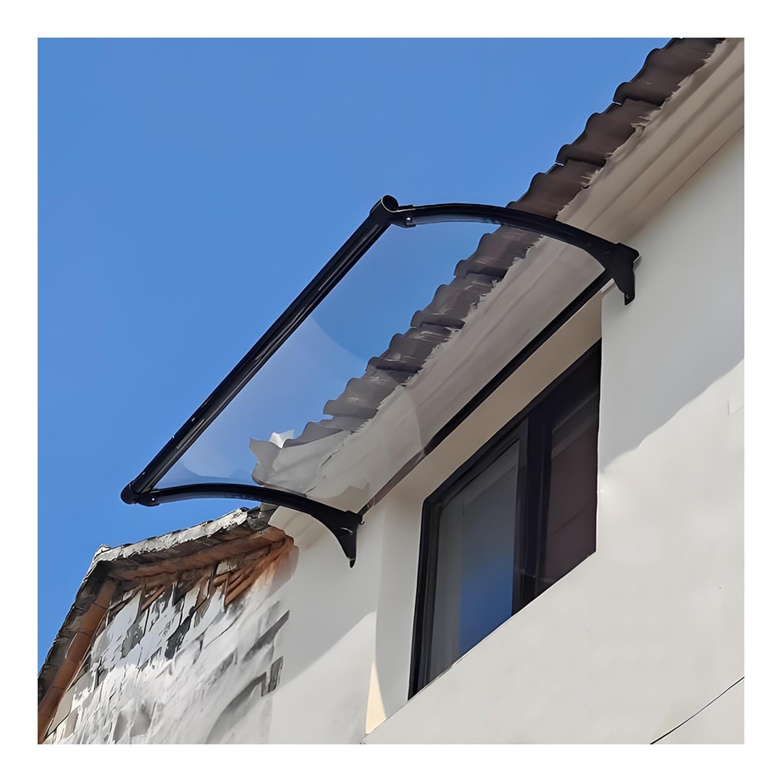 GJZQDKX Door Canopy UV Protection Awning Weather-Resistant Entryway Cover Invisible Shed Roof Snow & Rain Shield (100x160cm/39x63in)