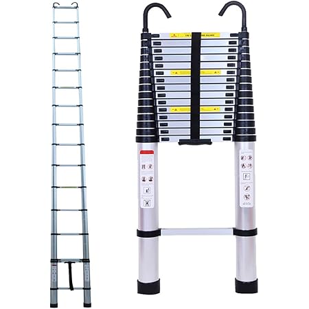telescopic loft ladder with hooks