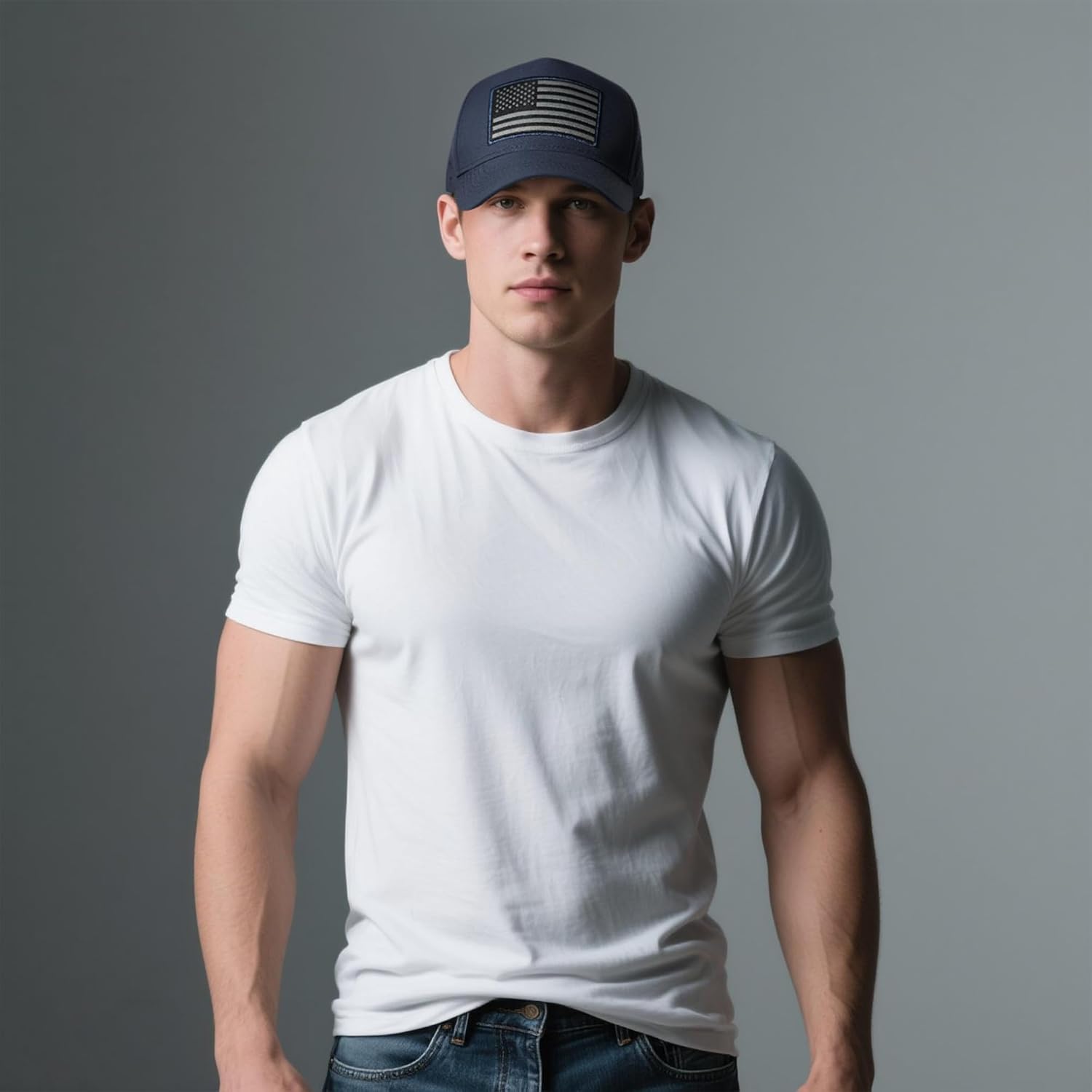 American Flag Trucker Hat, Quick Dry Baseball Cap for Men & Women, Laser Cut Mesh Waterproof Snapback Hats - Image 6