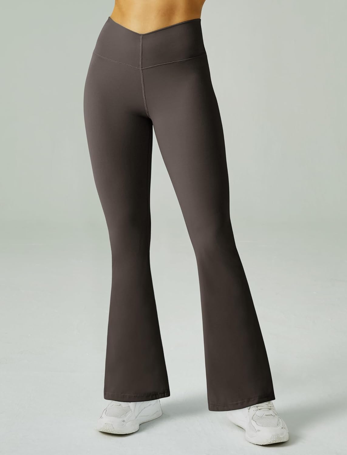 FireSwan Women's Flare Yoga Pants V Waist Flared Leggings High Waisted Bootcut Workout Pants Tummy Control - Image 2