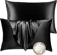 Vista 17 de BHZ Almohada estándar de plumas de ganso con funda de almohada de satén, almohada de cama de lujo de la colección de hotel para dormir, soporte