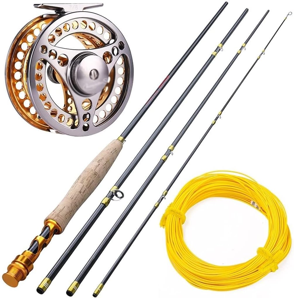 2.7M Fly Fishing Rod Set 5/6 Combo, Fly Rod with Fly Reel Fishing Line, Aluminium Alloy Spool, for Freshwater Saltwater Fishing