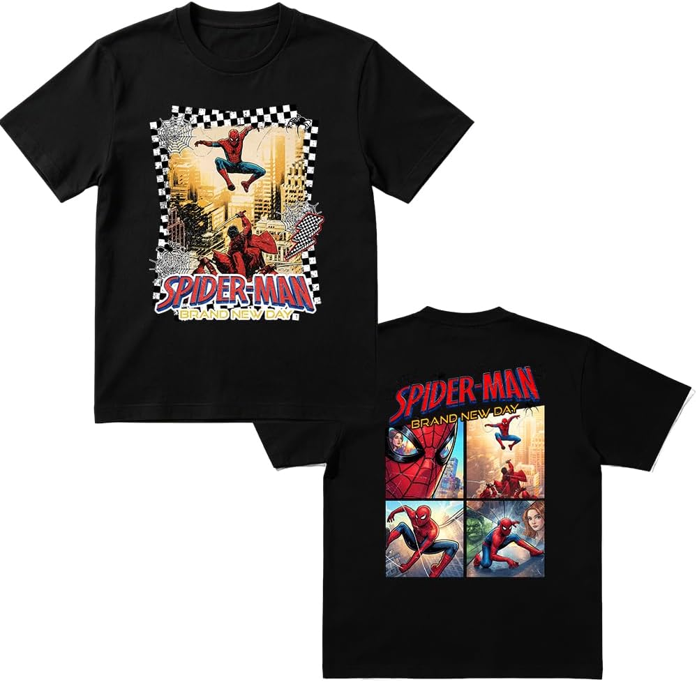 Spidar-Mon: New Day T-Shirt for Adult and Children's Sizes, Classic Graphic Tee, Soft Shirt, Spidar-Mon: New Day Gift Tee