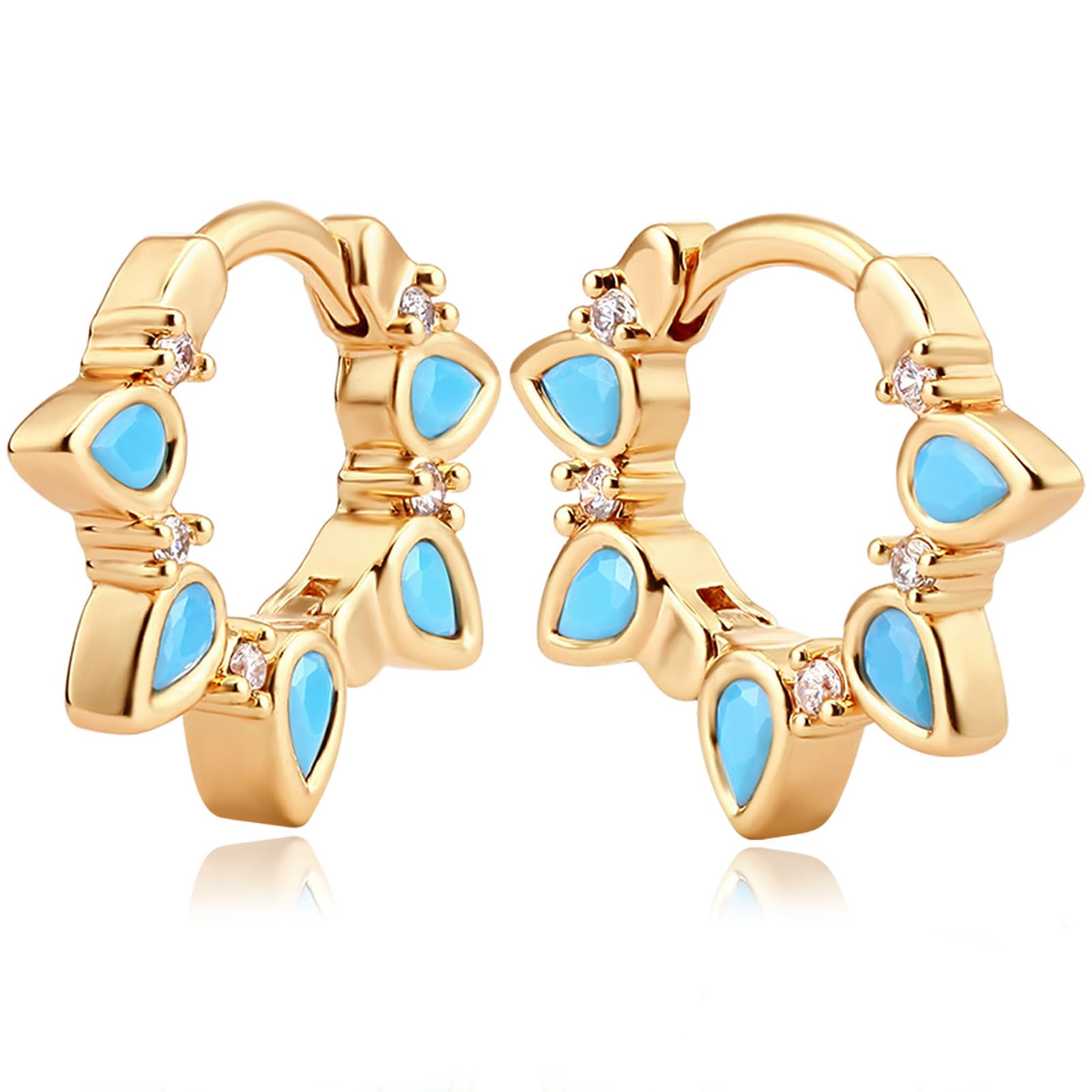 MEVECCO Gold Hoop Earrings for Women 18K Gold Plated Huggie Earrings Handmade Simple Minimalism Hoop Hypoallergenic Earrings for Everyday Jewelry