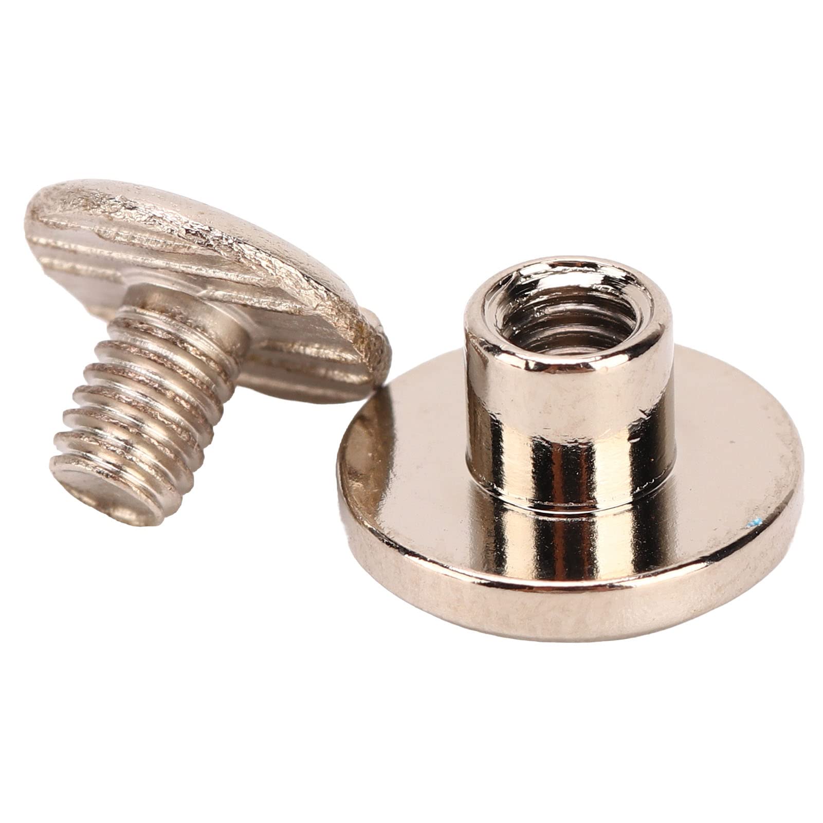 200 juegos de tornillos de encuadernación de Metal Chicago superficie de de latón galvanizado cabeza de cuero plana redonda tornillos de remaches DIY 9x5mm (Plata)