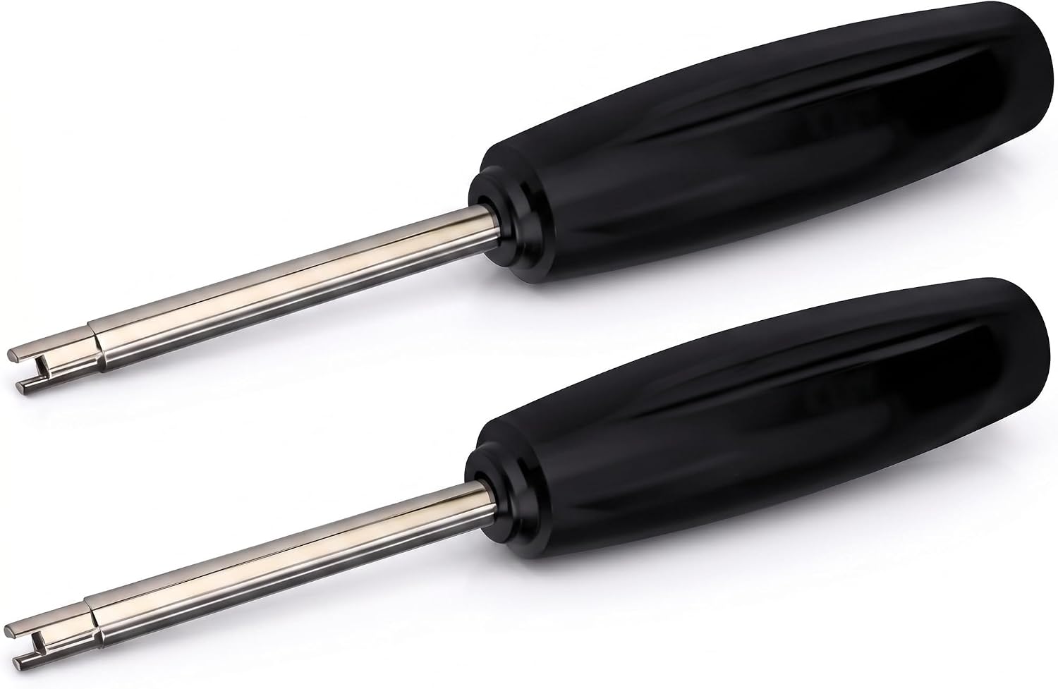 2 PCS Valve Core Torque Tool, Valve Core Removal and Installation Tool, Prevents TPMS Damage, Universal Tire Repair Kit for Car, Truck, Motorcycle, Bicycle (Black)