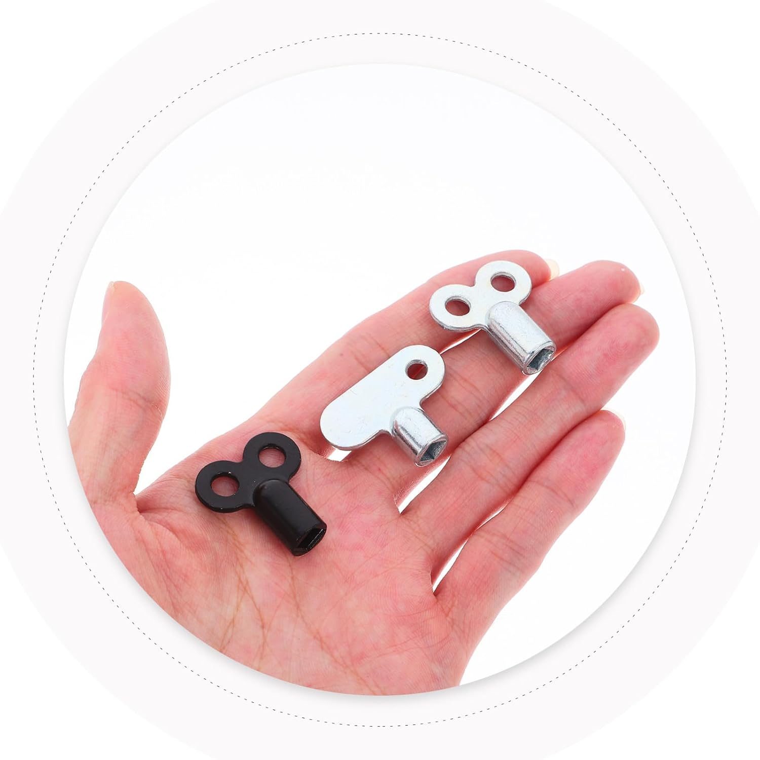 6pcs Radiator Bleeder Valve Keys Zinc Alloy Radiator Air Vent Tools Efficient Opening and Closing Tight Structure Hvac Tool Set for Water Heater and Faucet