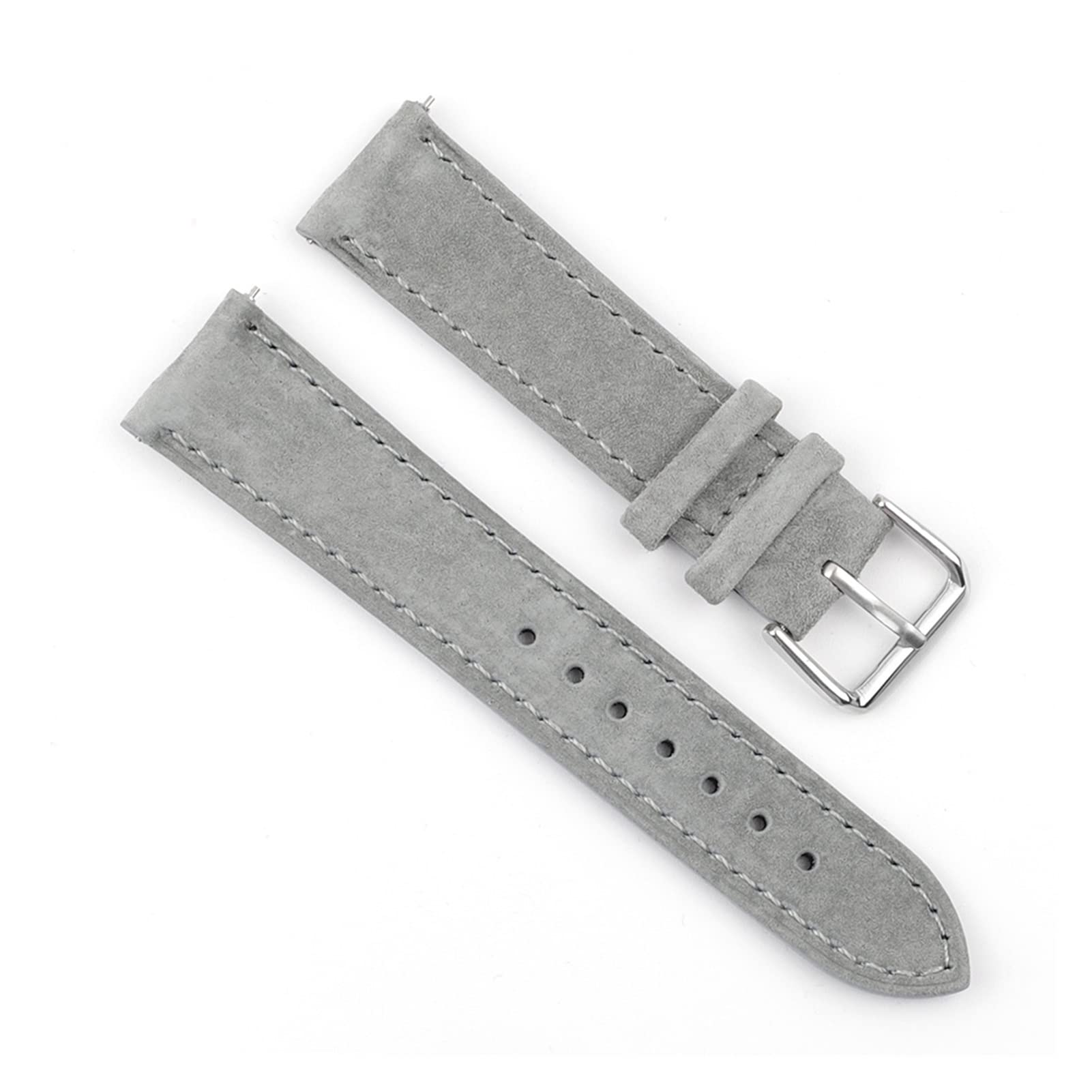 yaoqijie Zachte suede lederen horlogeband 18mm 19mm 20mm 22mm 24mm blauw horloge riemen roestvrij staal gesp horloge accessoires lasting (Band Color : Light blue, Band Width : 24mm