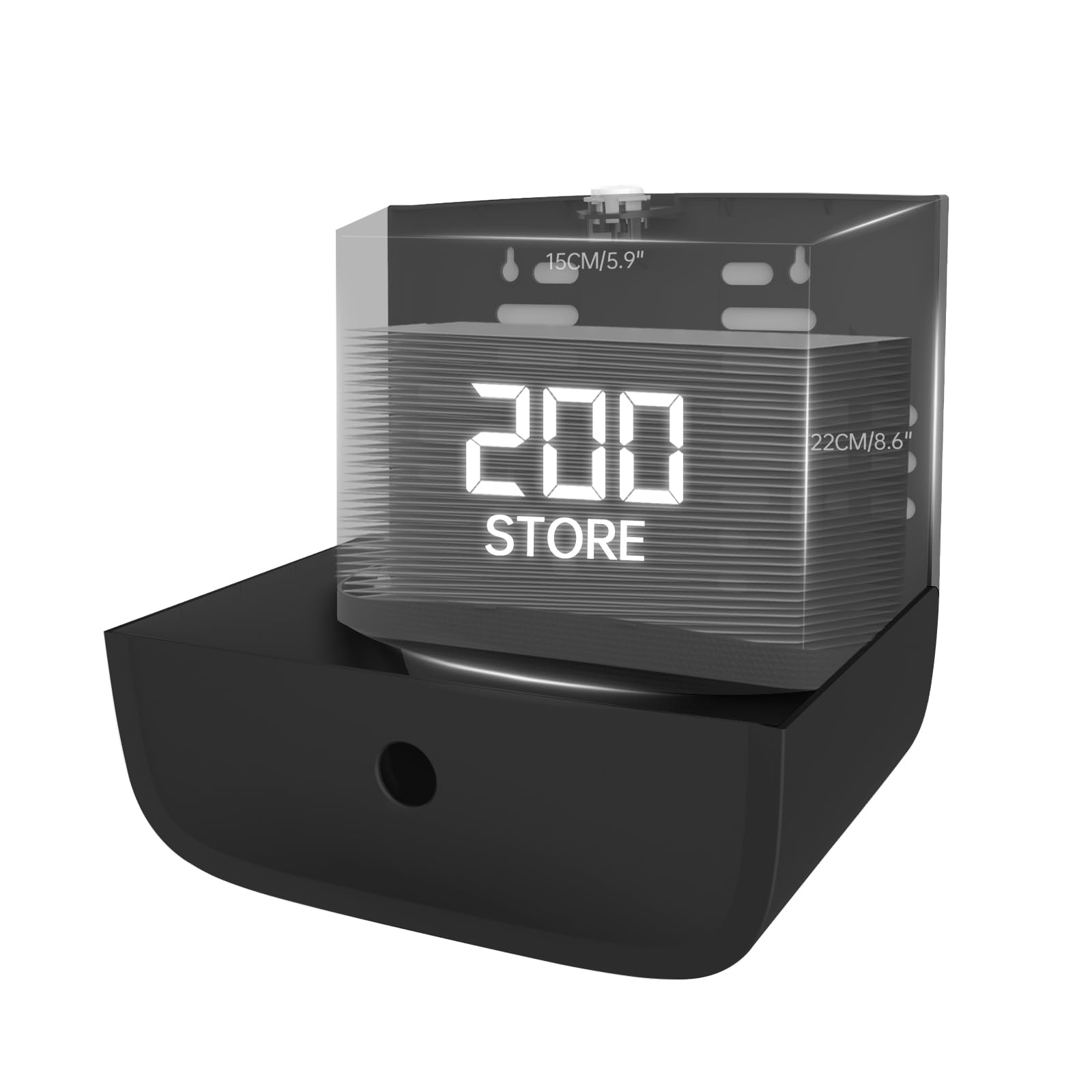 Dispensador de toallas de papel de montaje en pared, soporte comercial para toallas de papel, dispensadores de servilletas para baño, cocina, pliegue C 6015, color negro