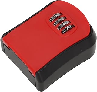 Keenso ABS Combination Lock, 4-Digit Key Storage Box for Real Company Pet Sitter (Red)