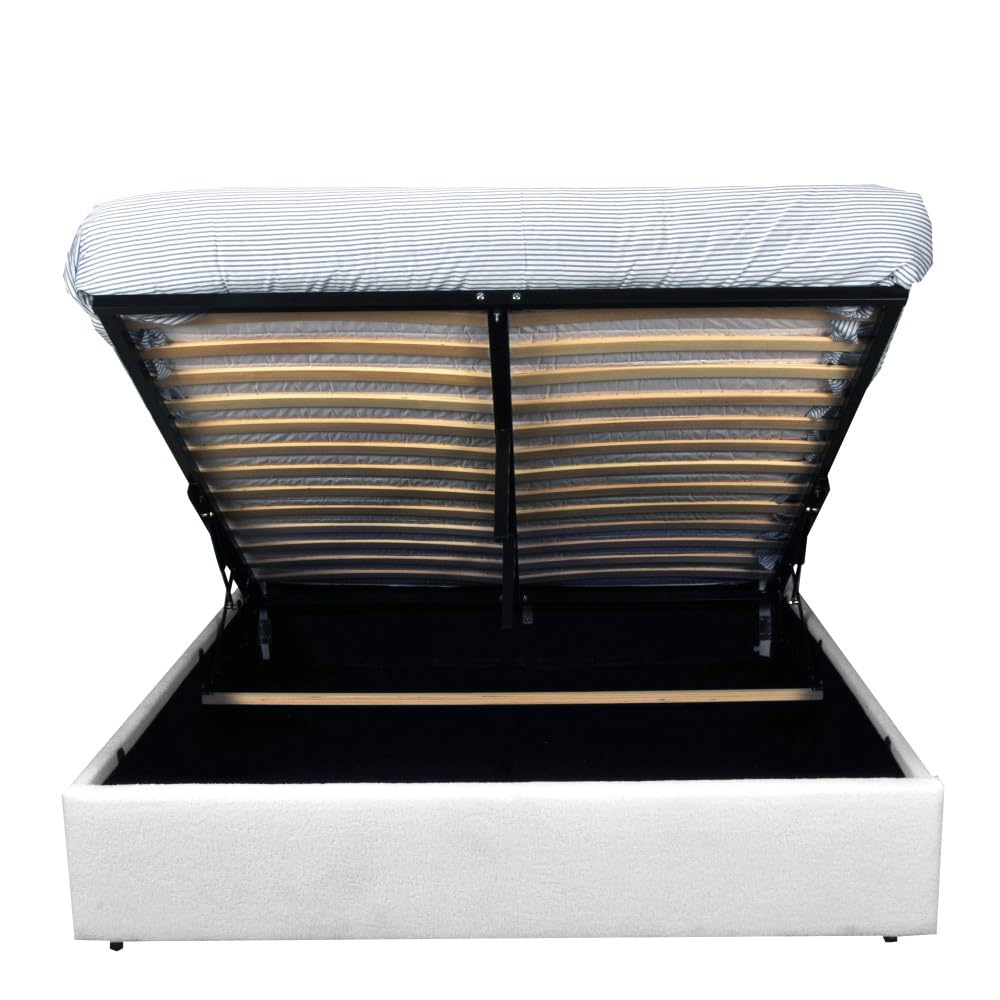 WEBER INDUSTRIES LIT Coffre Tissu Bouclette 140x190 Sherpa + SOMMIER/Blanc