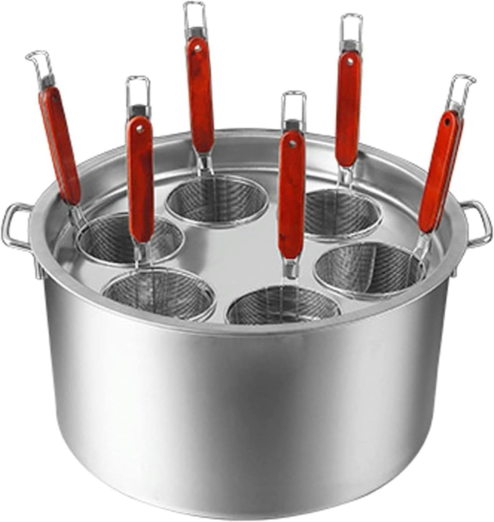 HTTGDGDH Tainless Steel Pasta Cooker Stock Pot,Noodle Boiler, S Commercial With Insert Strainer For Home Kitchen Restaurant Cookware,6Holes