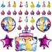Babioms 29Pcs Princesa Globo, Adorno de Torta, Globos Cumpleaños Decoracion de Princesa ,Globos para Fiestas Temática Princesa, Globo de Papel de Aluminio