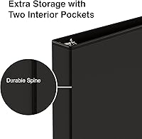Vista 5 de Staples Carpetas económicas de 3 anillos de 1 pulgada, color negro, 24/cartón (23733/21685VS)