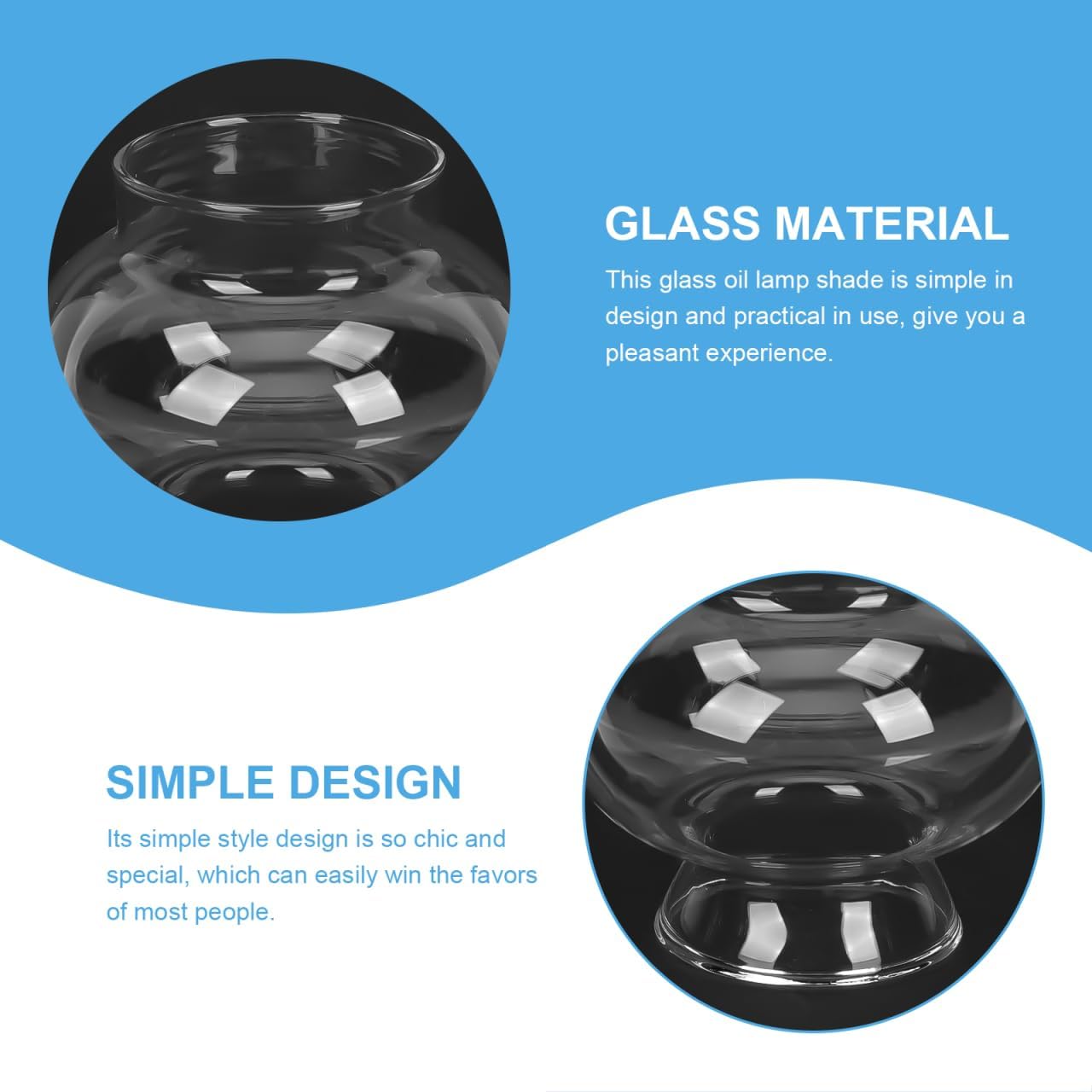 PRETYZOOM Oil Lamp Shade Windproof Glass Cover for Kerosene Lamps Small Clear Chimney Replacement Part 2.44X2.12X1.41In