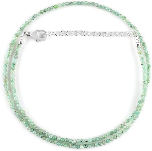 Miniatura 102 de Gargantilla de piedras preciosas naturales, cuentas redondas facetadas, joyería chapada en plata, cristales curativos, cumpleaños, hecho a mano