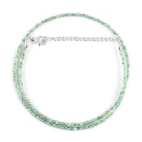 Vista 204 de Natural Moonstone Gemstones Choker Necklace, Faceted Rounds Beads, Silver Plated Jewelry, Healing Crystals, Birthday, Handamde, Minimalist, Women