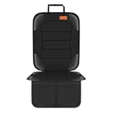 Siivton Car Seat Protector for Child Car Seat&comma;Waterproof Car Seat Cover for Leather and Fabric Seats&comma; 2 Mesh Pockets&comma; Non-Slip Bottom&comma;Thick Padding Cushion &lpar;Black&rpar;