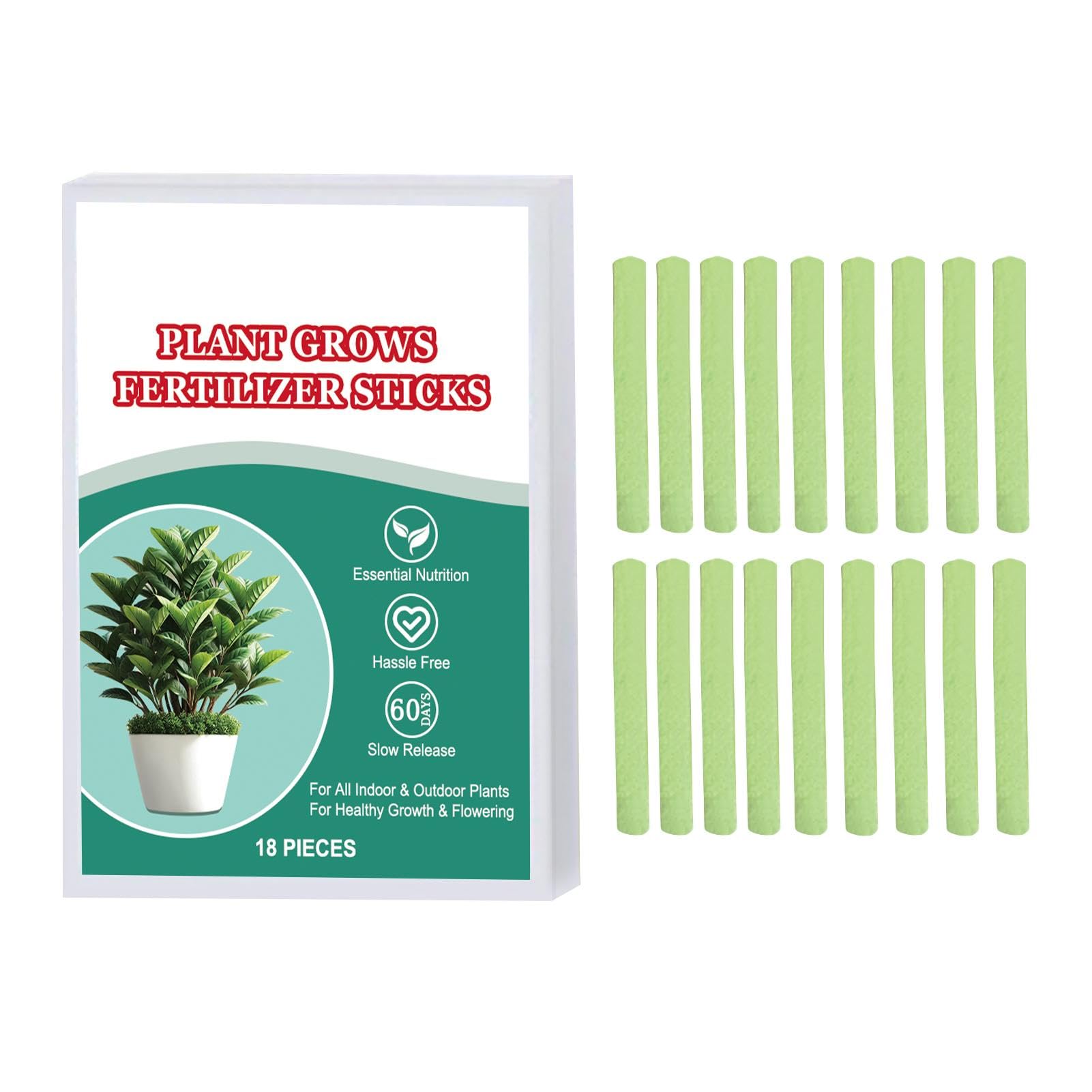 Plant Feed Indoor - House Plant Food Indoor, 18 Plants Fertilizer Sticks, Plants Food Spikes Outdoor, Plant Food Sticks, Plant Nutrition Bar Fertilizer Spikes, Fertilizers Spikes for All Flowering