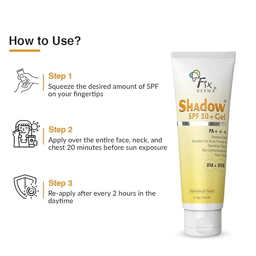Miniatura 5 de Fixderma Shadow SPF 50+ Gel, protector solar de dióxido de titanio y óxido de zinc  Protector solar para cara  Protector solar SPF 50 y protector