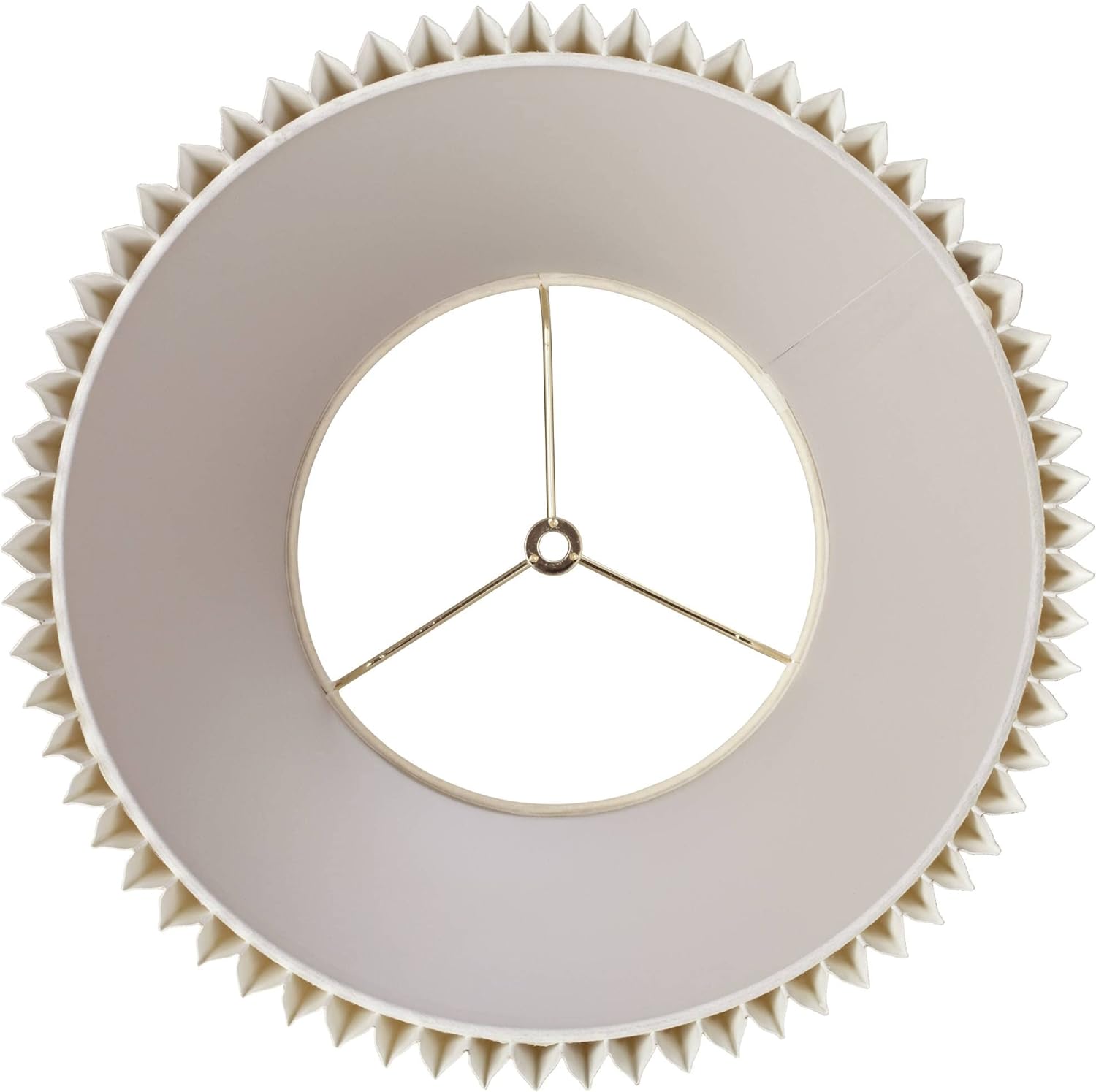 Ivory Linen Knife Pleat Large Lamp Shade 9" Top x 14.5" Bottom x 10" High (Spider) Replacement with Harp and Finial - Springcrest