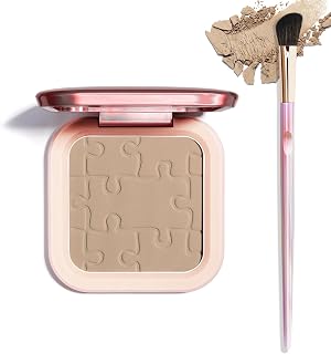 Cream Contour Powder Palette Kit with Brush & Mirror, Matte Bronzer Cool Toned Contour Powder Palette for Face Sculpting Makeup (#C03 Taupe)